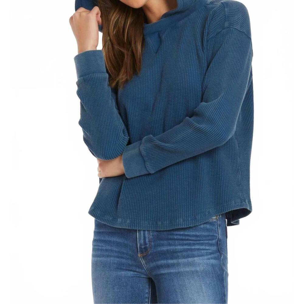 NEW MODODOC long sleeve waffle hoodie in fanta-sea